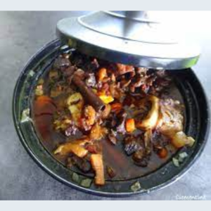 Tajine de jarret de bœuf aux légumes de saison
