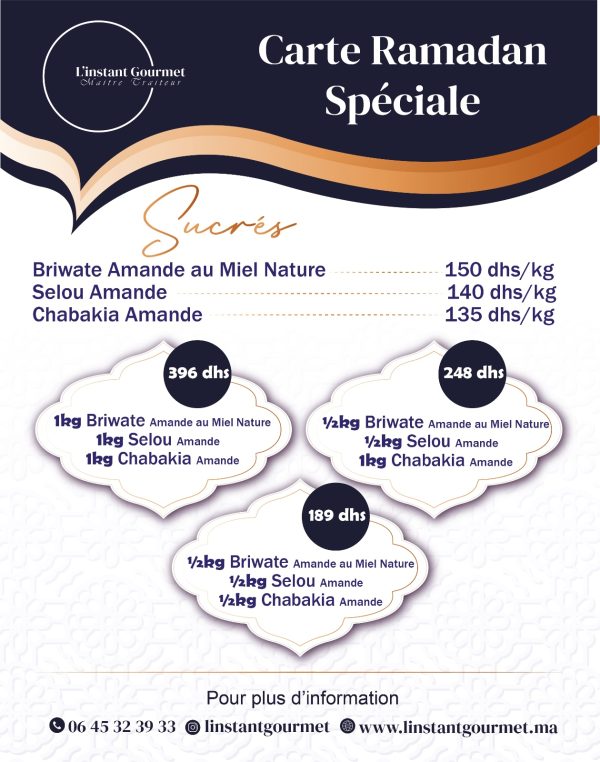 Composez Votre Commande - Carte Ramadan Sucrés | L'Instant Gourmet